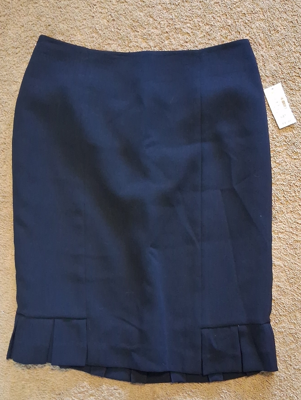 Jones Studio Navy Pleated-Hem Pencil Skirt, 6P